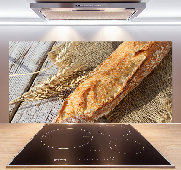 Glass splashback Fresh baguette