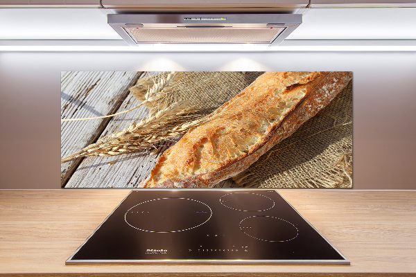 Glass splashback Fresh baguette