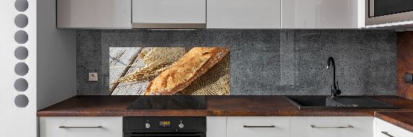 Glass splashback Fresh baguette