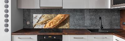 Glass splashback Fresh baguette