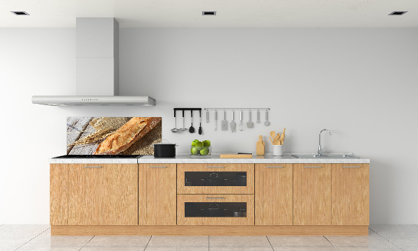 Glass splashback Fresh baguette