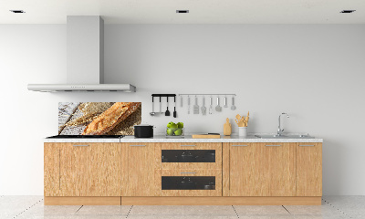 Glass splashback Fresh baguette