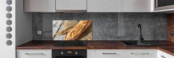 Glass splashback Fresh baguette