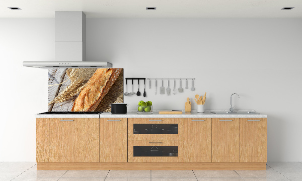 Glass splashback Fresh baguette