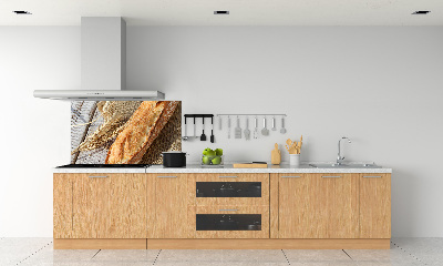 Glass splashback Fresh baguette