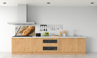 Glass splashback Fresh baguette