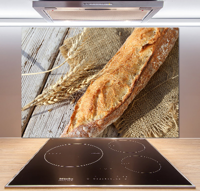 Glass splashback Fresh baguette