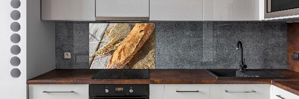 Glass splashback Fresh baguette