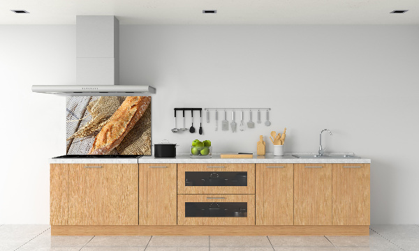 Glass splashback Fresh baguette