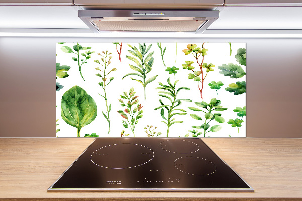 Kitchen splashback Herbs and weeds