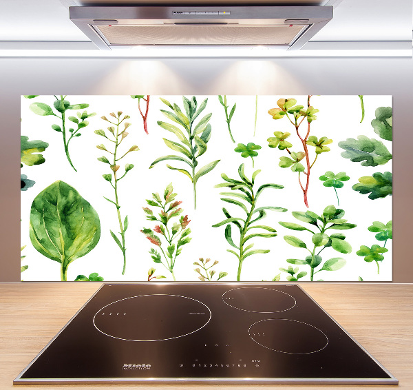 Kitchen splashback Herbs and weeds