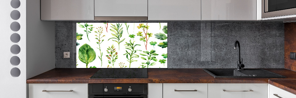 Kitchen splashback Herbs and weeds