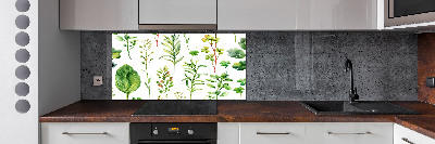 Kitchen splashback Herbs and weeds