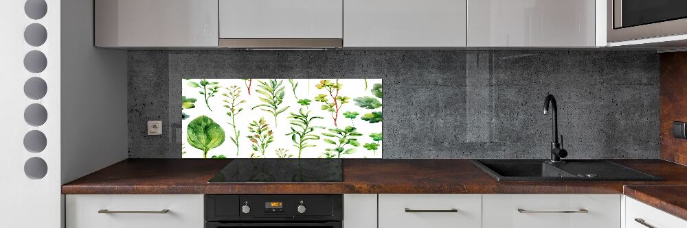 Kitchen splashback Herbs and weeds