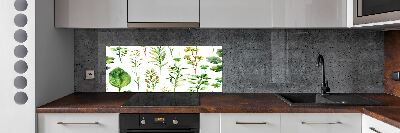 Kitchen splashback Herbs and weeds