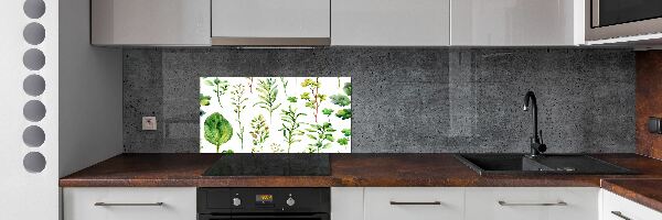 Kitchen splashback Herbs and weeds