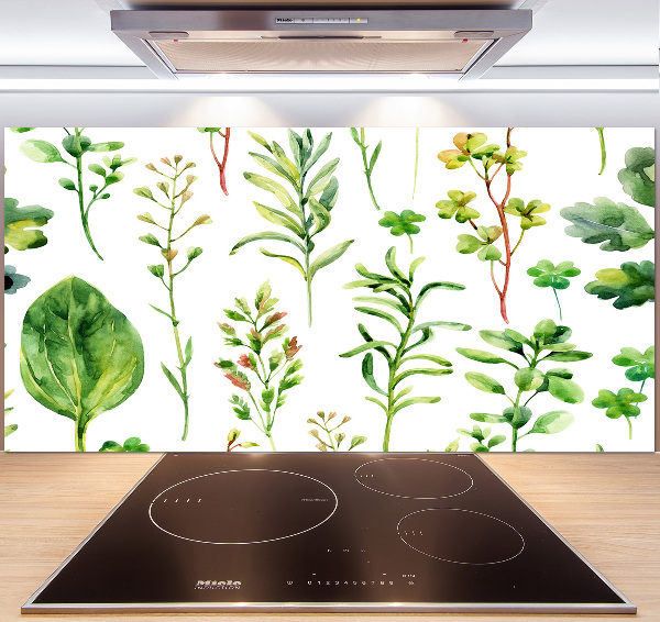 Kitchen splashback Herbs and weeds