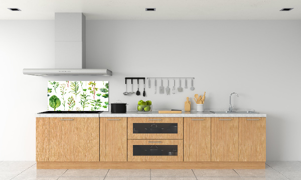 Kitchen splashback Herbs and weeds