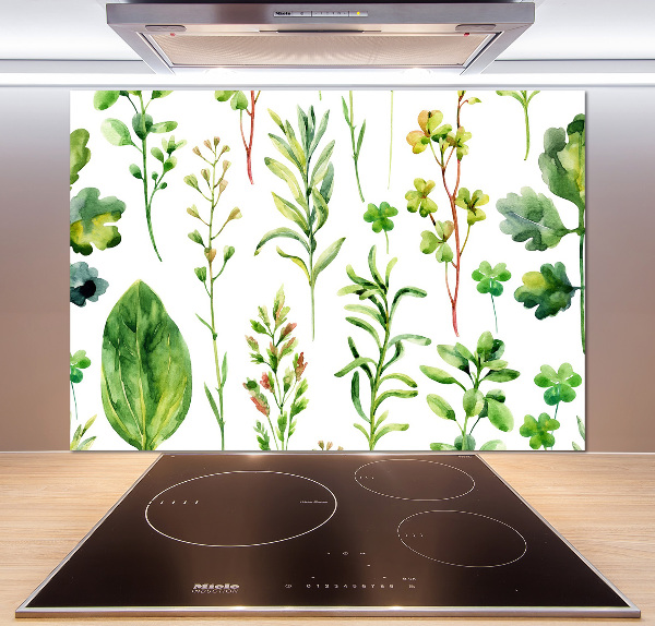 Kitchen splashback Herbs and weeds