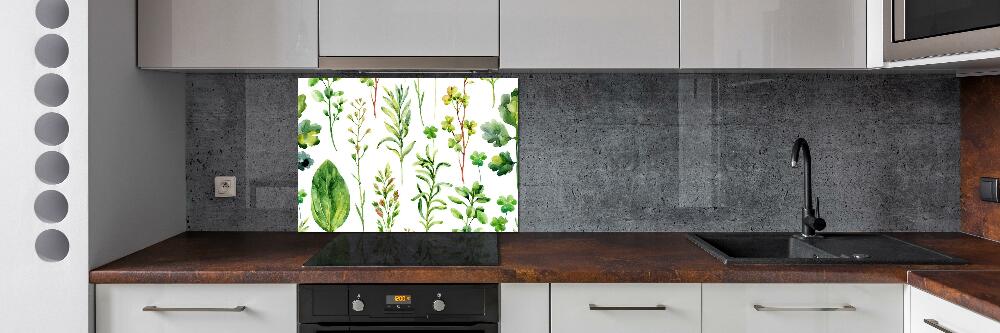 Kitchen splashback Herbs and weeds