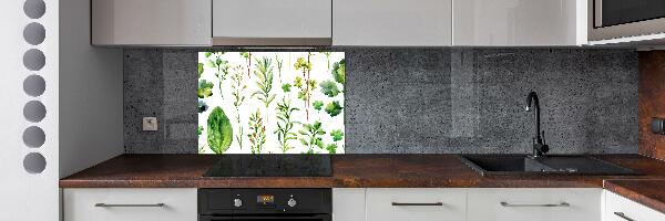 Kitchen splashback Herbs and weeds