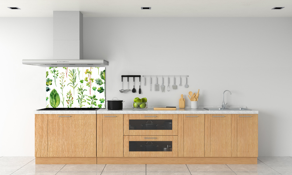 Kitchen splashback Herbs and weeds