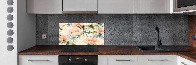 Kitchen splashback Butterflies and flowers