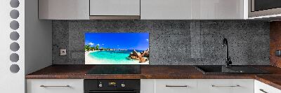 Kitchen wall panels Seychelles beach