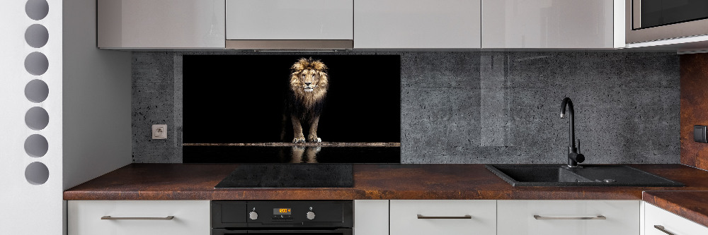 Kitchen wall panels Portrait of a lion