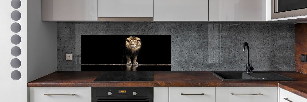 Kitchen wall panels Portrait of a lion