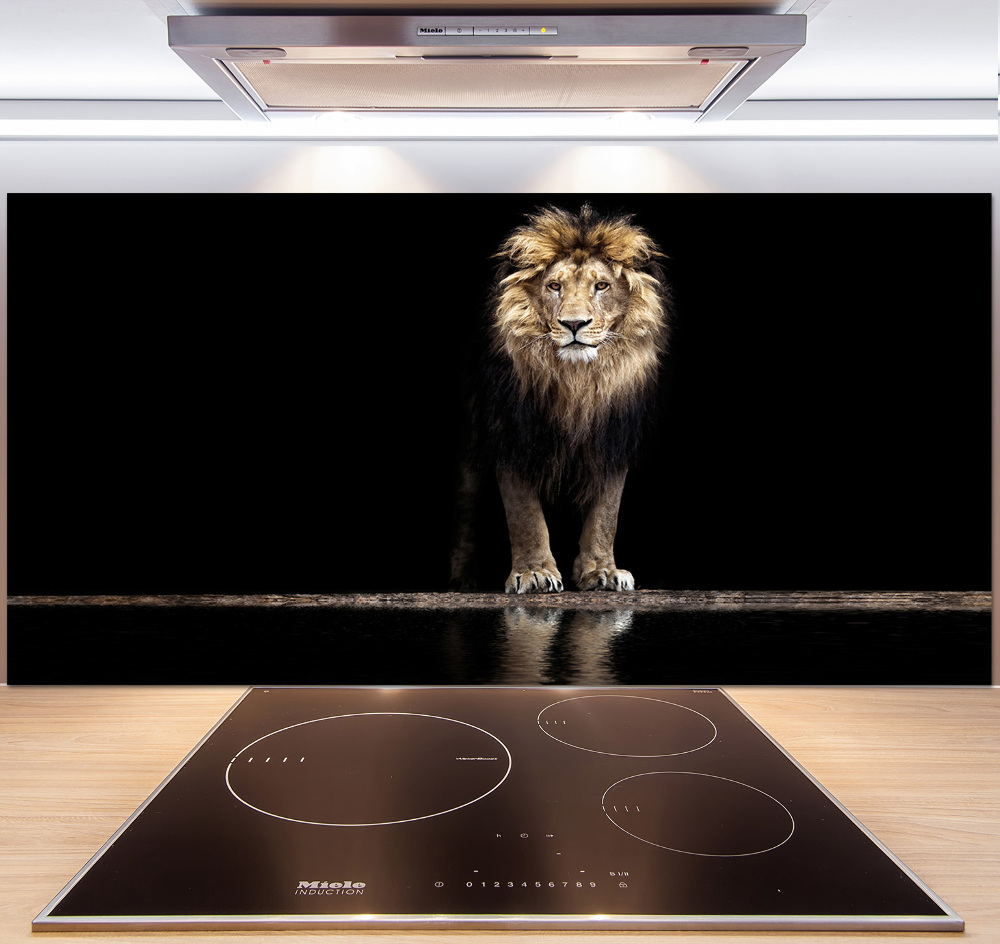 Kitchen wall panels Portrait of a lion