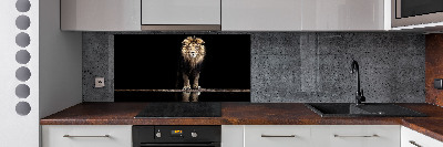 Kitchen wall panels Portrait of a lion