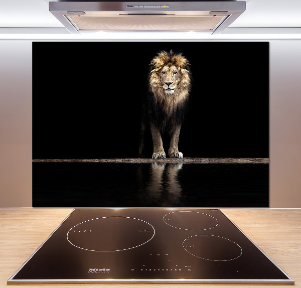 Kitchen wall panels Portrait of a lion