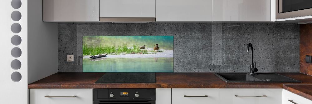 Kitchen wall panels Ducks by the water