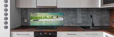 Kitchen wall panels Ducks by the water