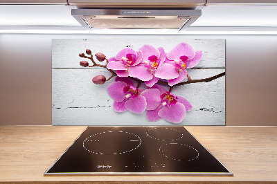 Kitchen wall panels Orchid on wood