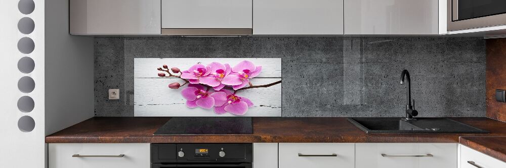 Kitchen wall panels Orchid on wood