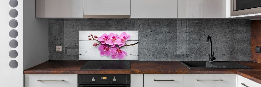 Kitchen wall panels Orchid on wood