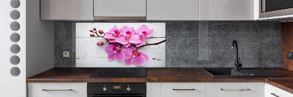 Kitchen wall panels Orchid on wood