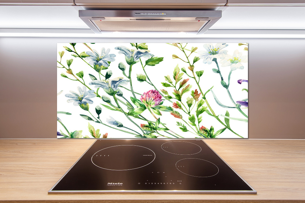 Kitchen splashback Wild flowers