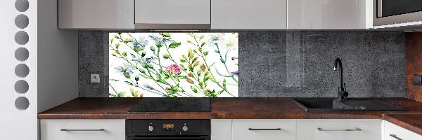 Kitchen splashback Wild flowers