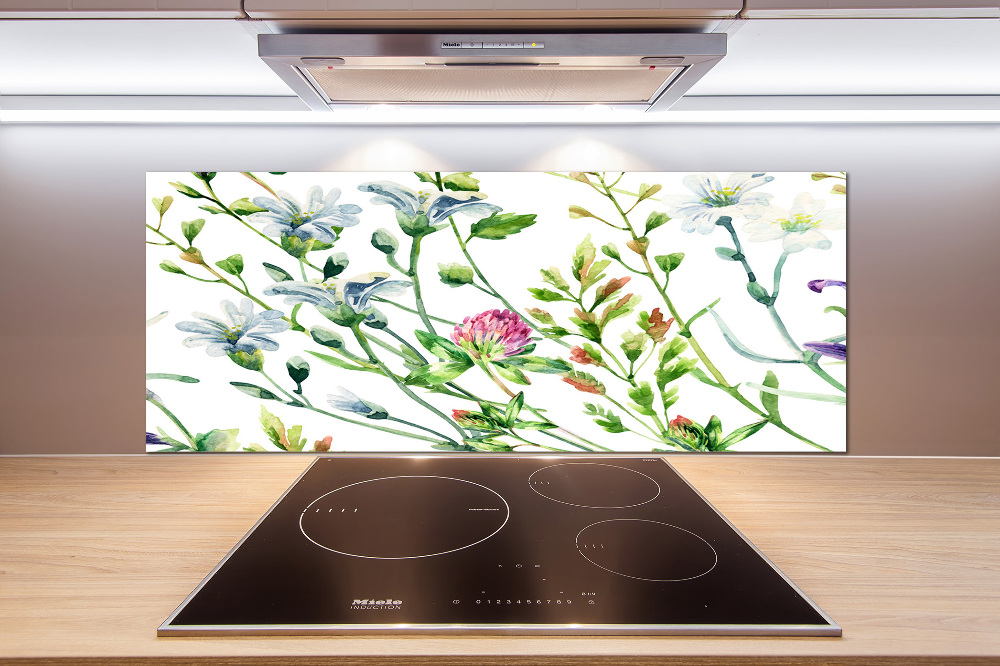 Kitchen splashback Wild flowers