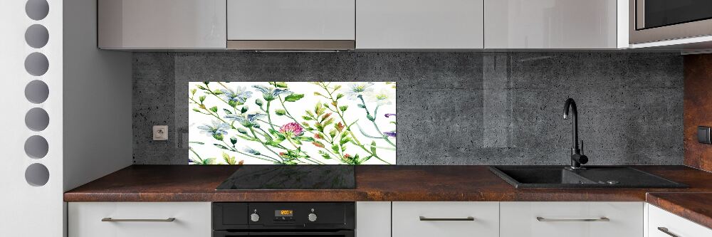 Kitchen splashback Wild flowers