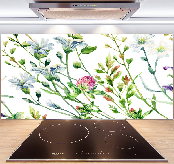 Kitchen splashback Wild flowers