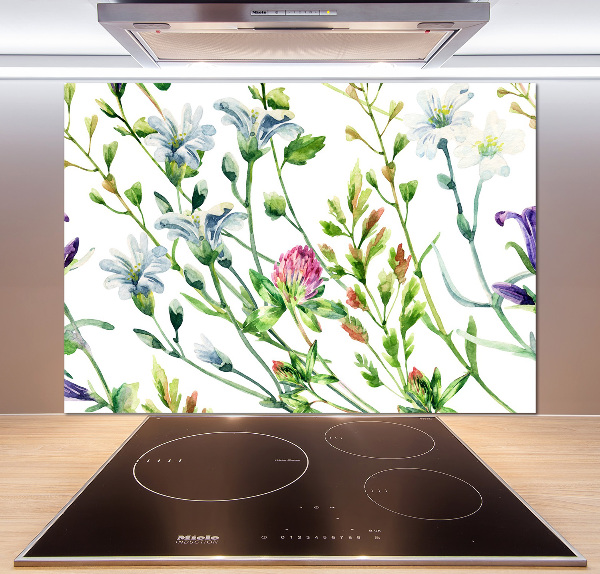 Kitchen splashback Wild flowers