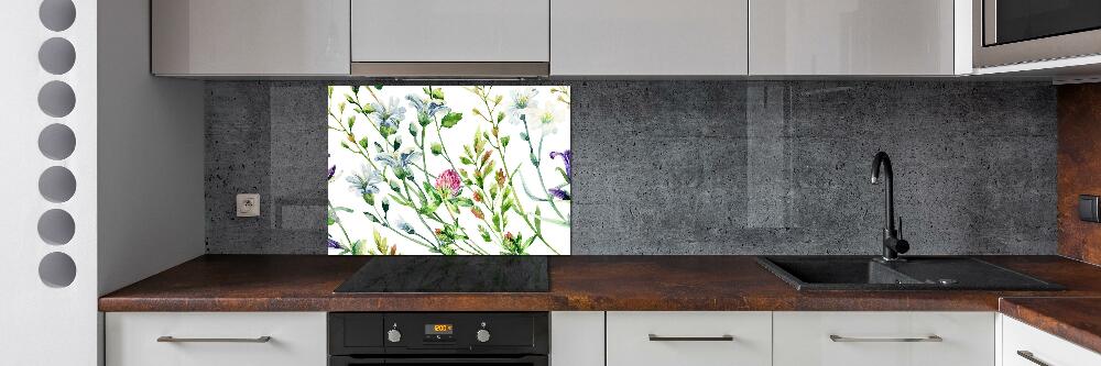 Kitchen splashback Wild flowers