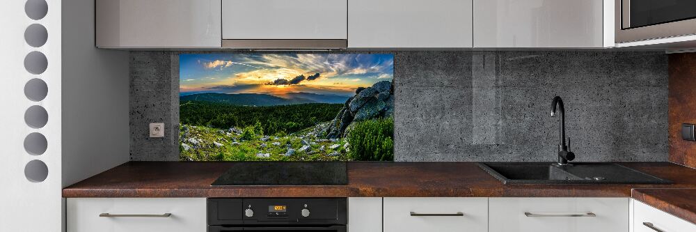 Glass splashback Mountain panorama