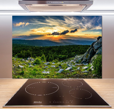 Glass splashback Mountain panorama