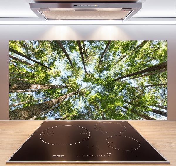 Glass splashback Crown of trees