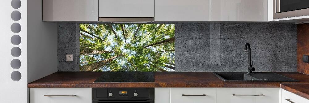 Glass splashback Crown of trees